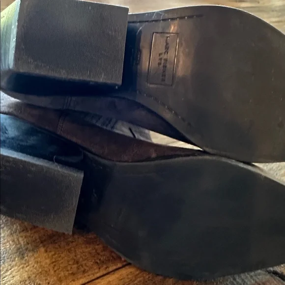 Marc Fisher Pryce dark brown suede Block heel western bootie sz 8.5 - Picture 4 of 4